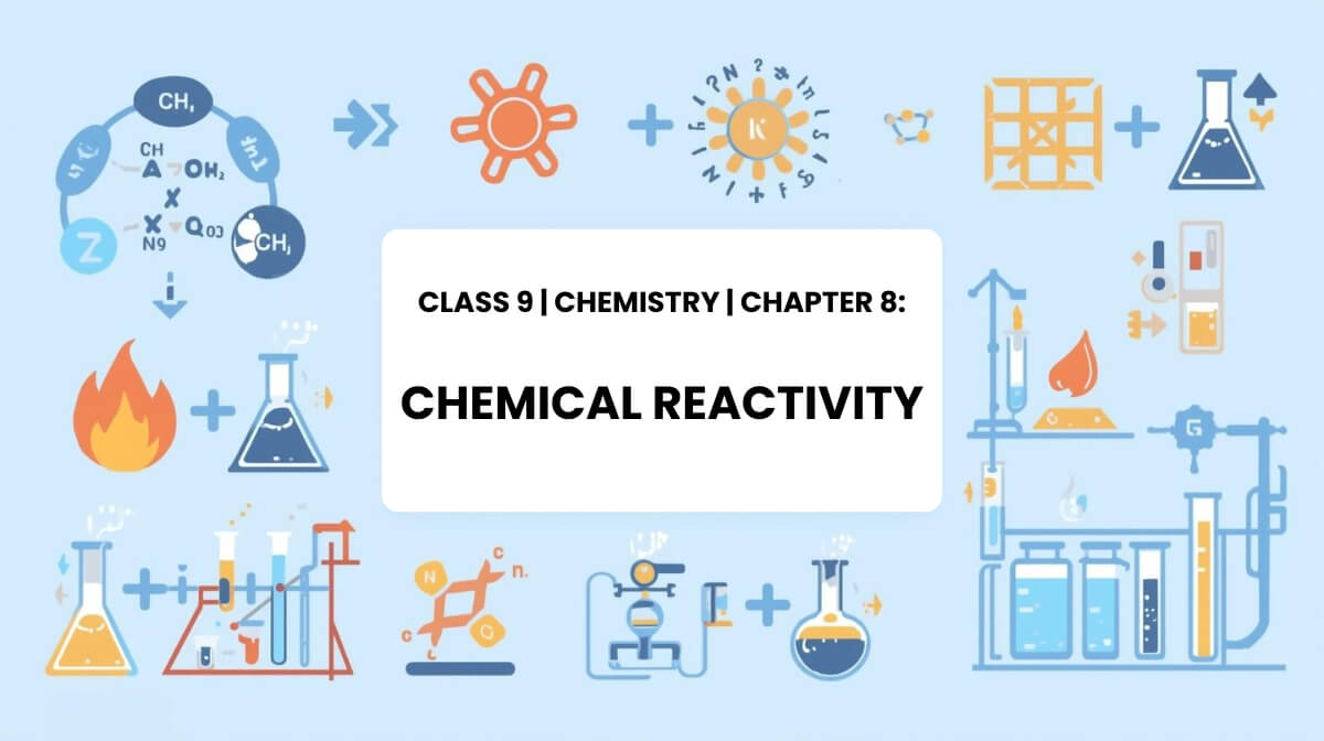 Chemical reaction illustration for Class 9 Chemistry Chapter 8 Chemical Reactivity.
