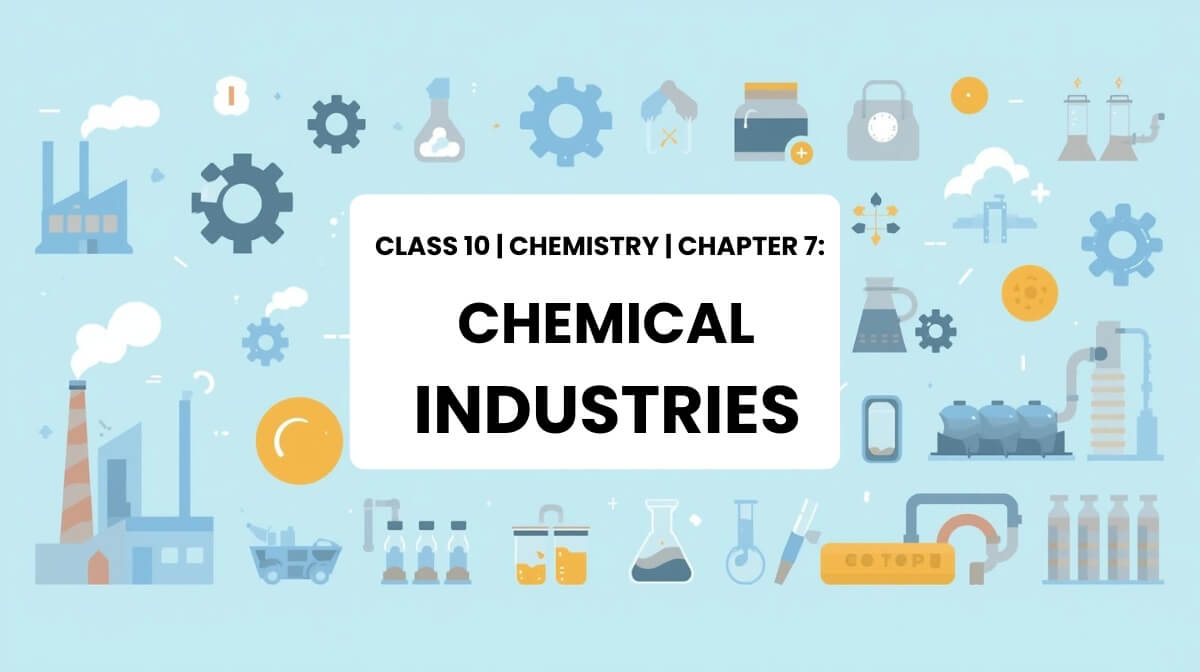 Illustration of chemical plants and industrial processes for Class 10 Chemistry Chapter 7 Chemical Industries.