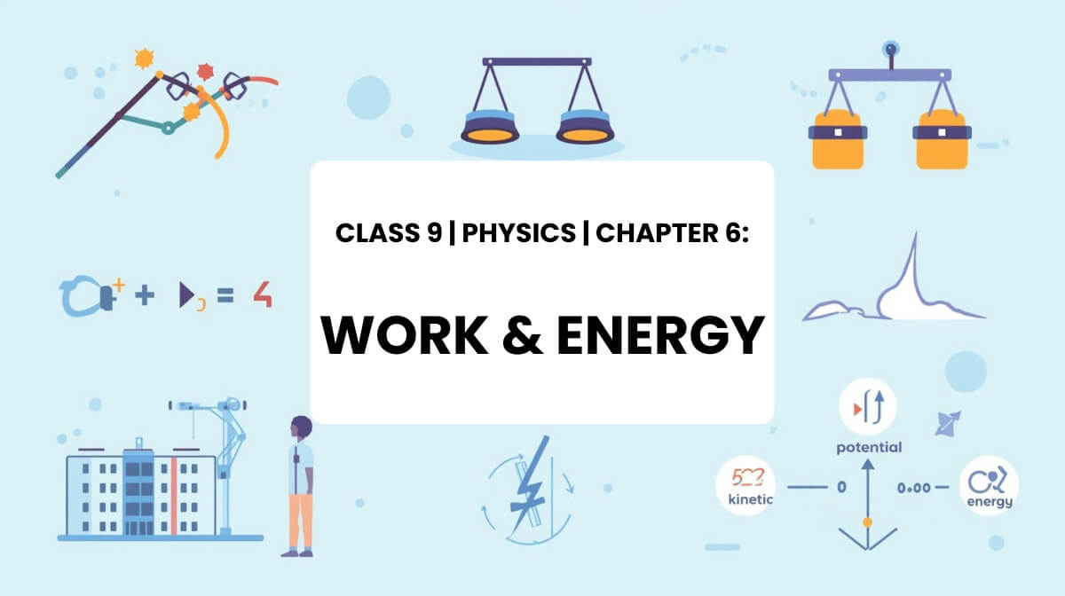 Work and energy physics illustration for Class 9 Physics MCQ blog post